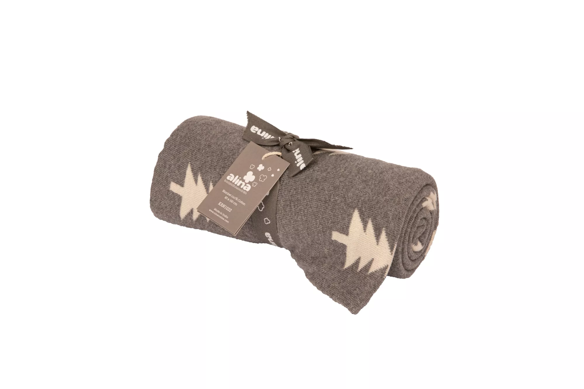 Alina 100% COTTON KNITTED  بطانيات  SNOW TREE