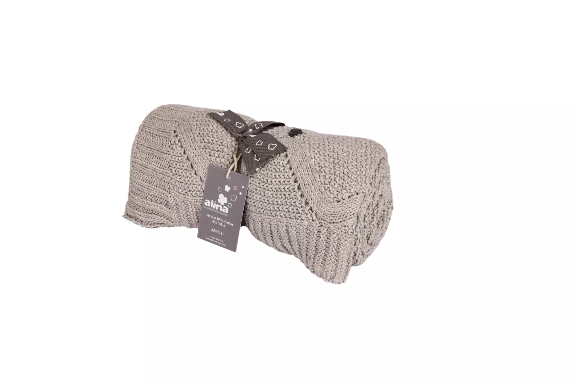Alina 100% COTTON KNITTED  MINI MOSS BUBBLE LIGHT GREY 