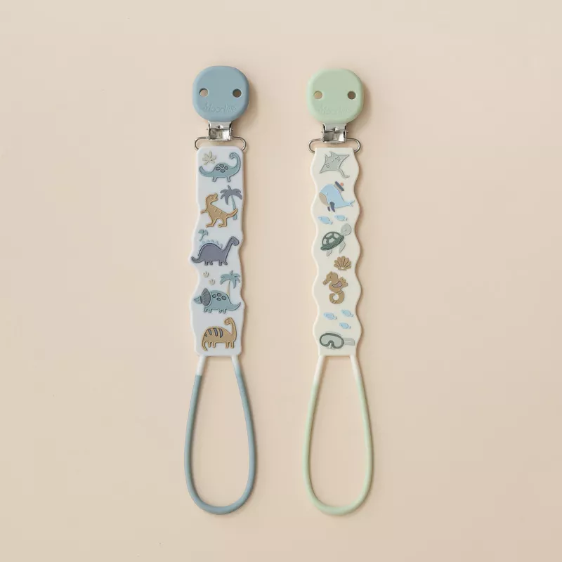 Moonkie Beadless silicone pacifier clip set Pacifier Clips