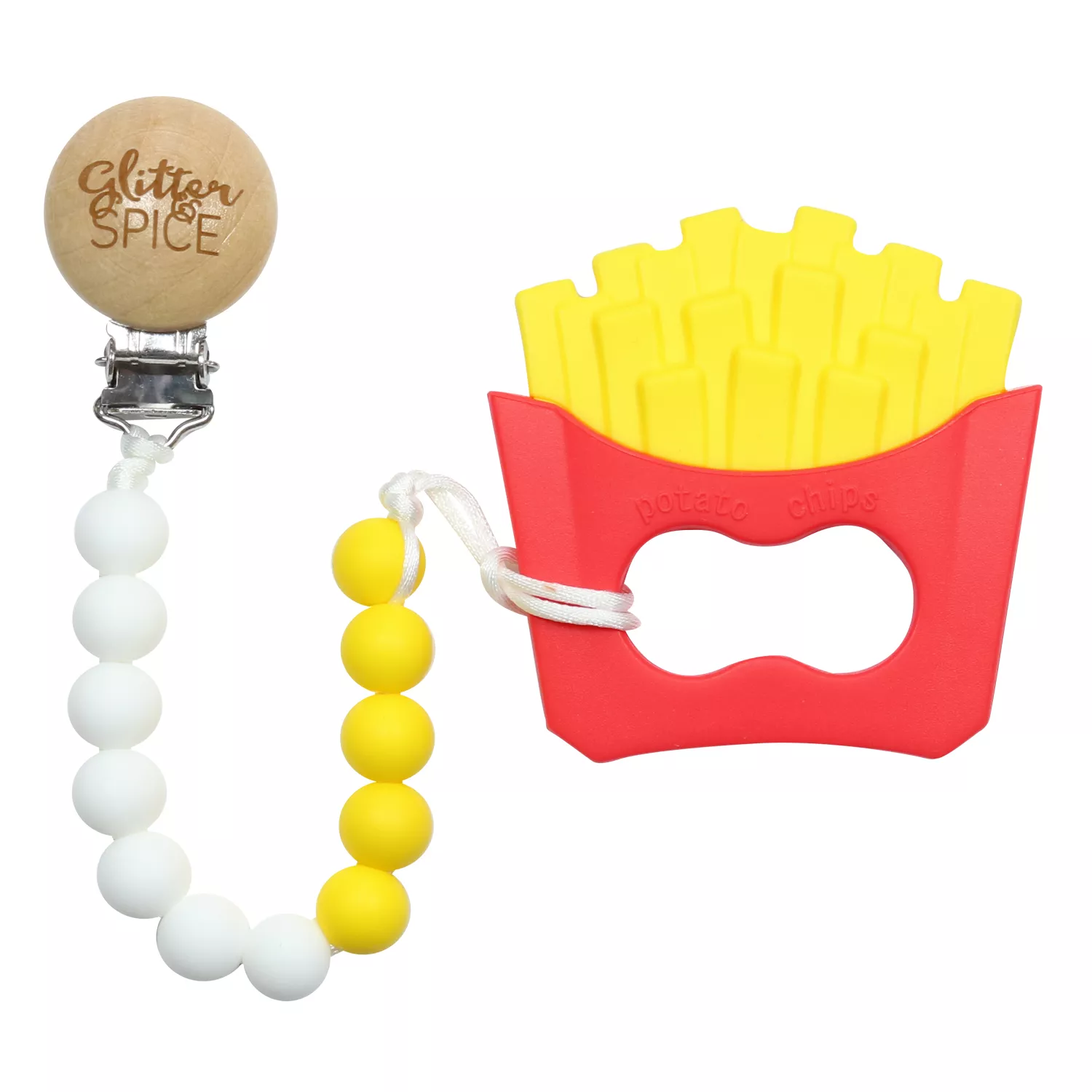 Glitter & Spice French Fry Silicone Teether