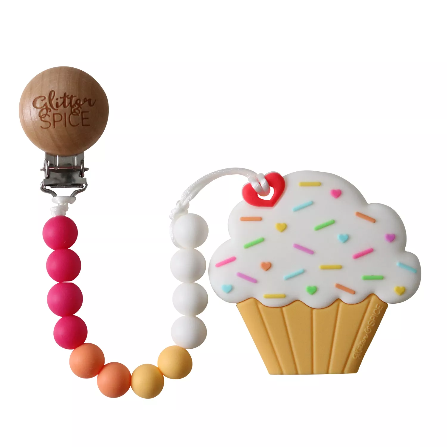 Glitter & Spice Cupcake Silicone Teether