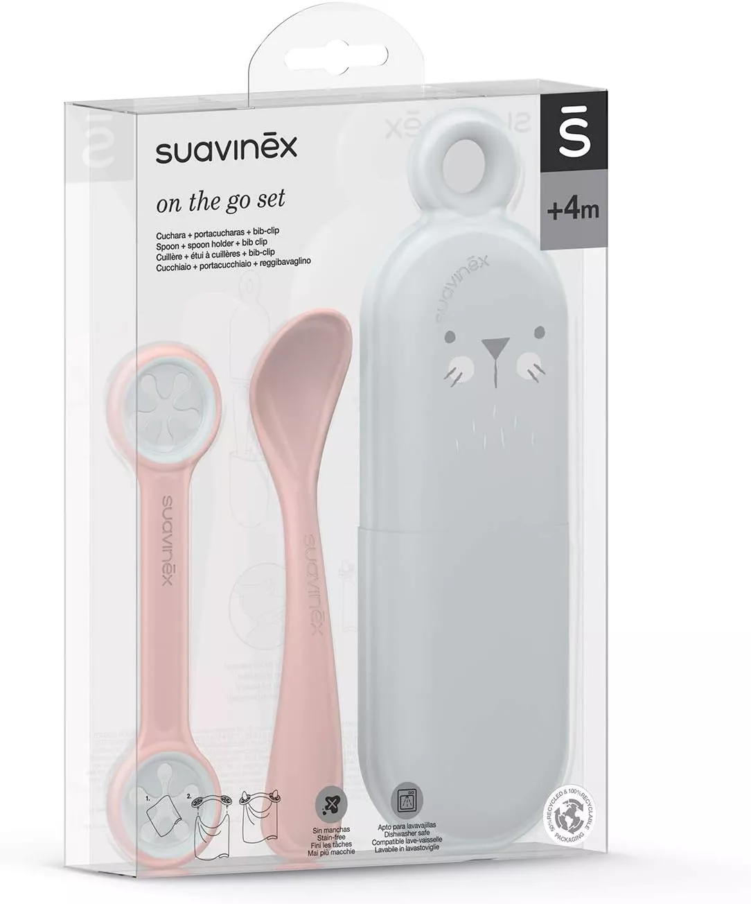 Suavinex On the Go: Spoon+Spoon Holder+Bib Clip