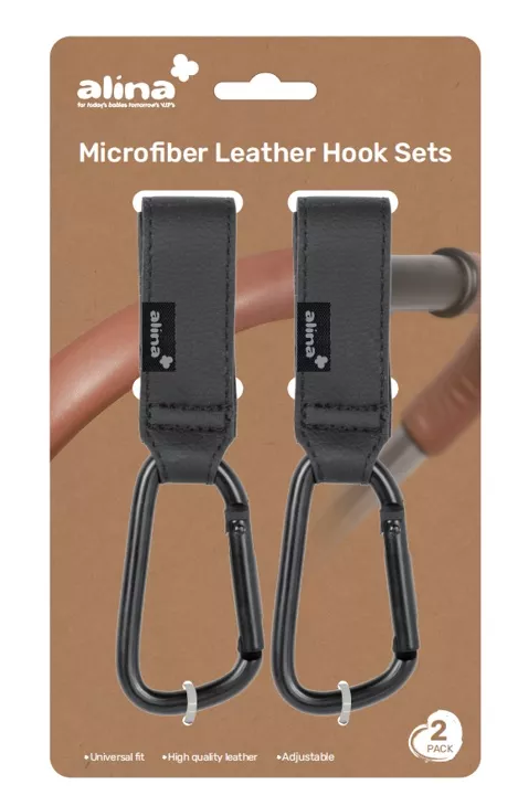 Alina Microfiber Leather Stroller hook sets - 2pcs