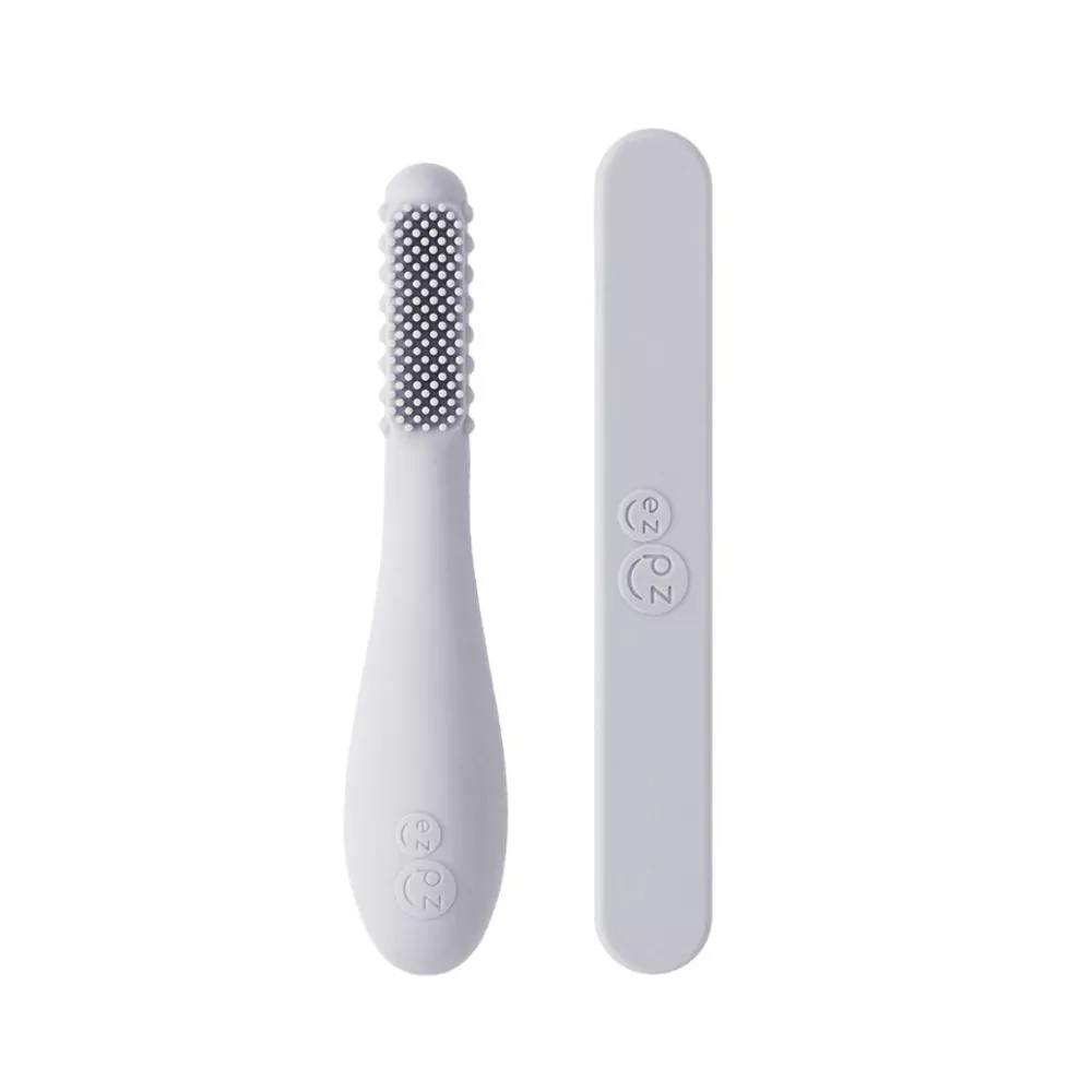 EZPZ Baby-Led Toothbrush + Sensory Tongue Depressor Dual Pack