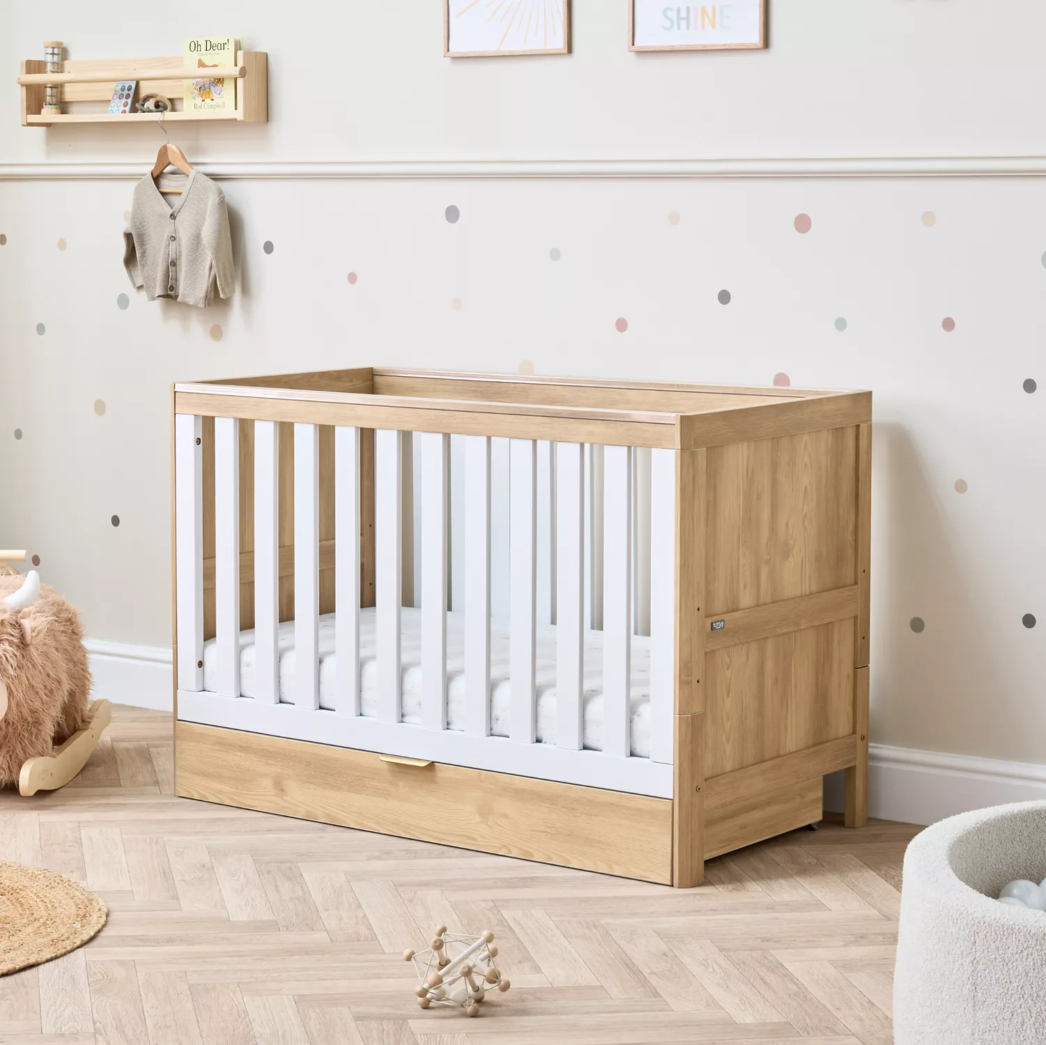 Tutti Bambini Riley Mini Cot Bed with Drawer