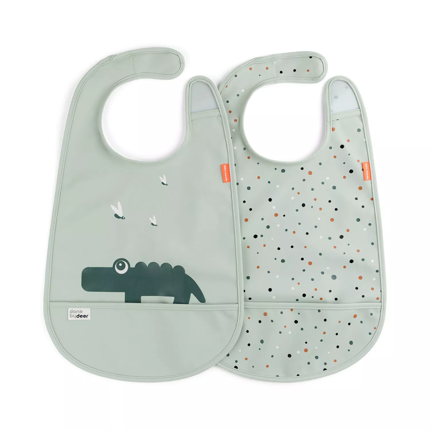 Done by Deer Bib W Velcro 2-Pack